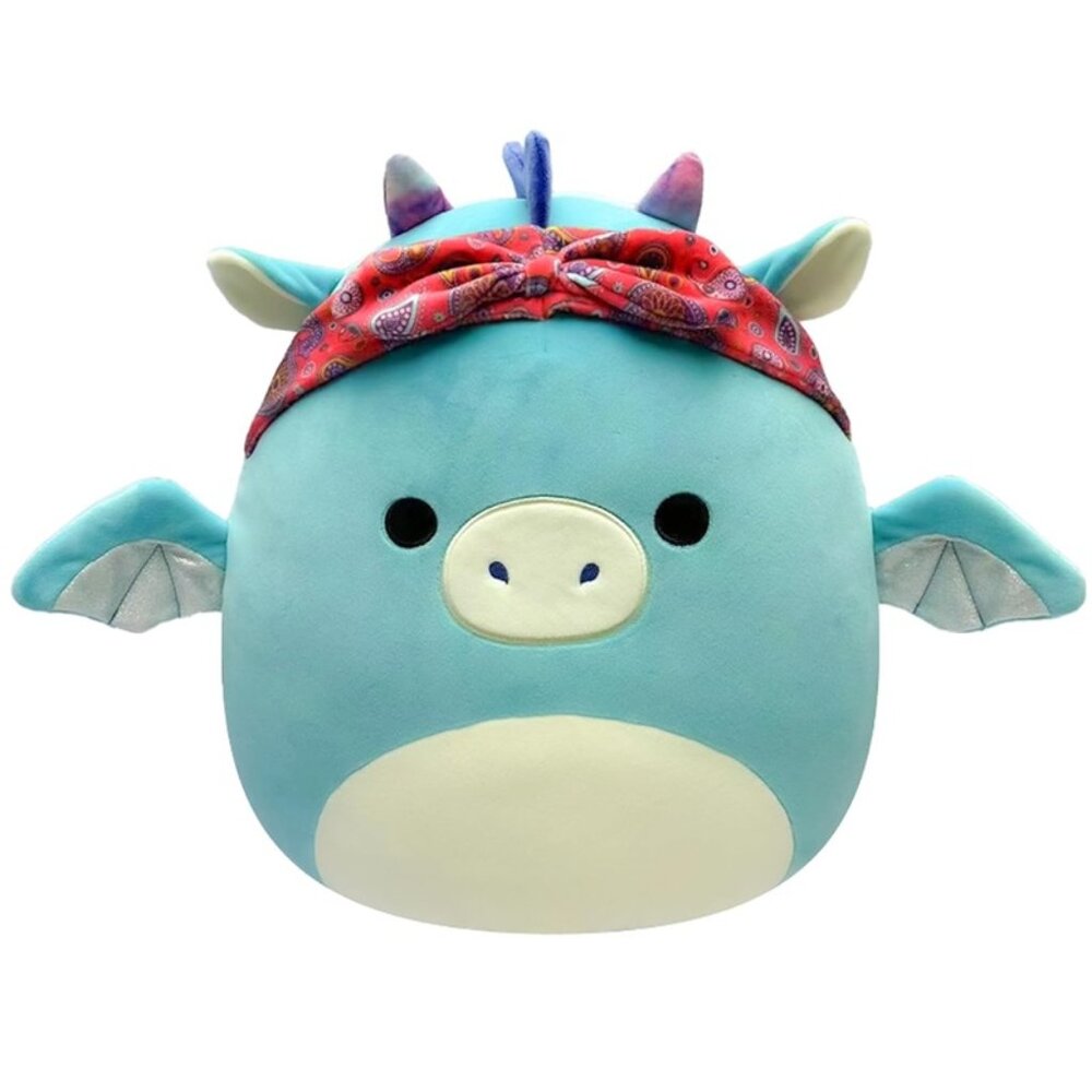 Squishmallows Original Tatiana the Teal Dragon w/Bandana - 14-Inch Stuffie BNWT